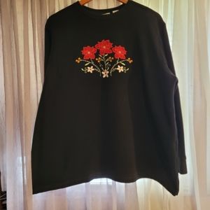 Classic Elements Woman Christmas Flower LS Sweatshirt 2X